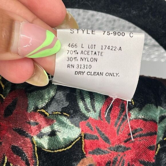 Vintage Miz California Velvet Floral Bolero Blazer Jacket Medium – Made in USA - Picture 12 of 14